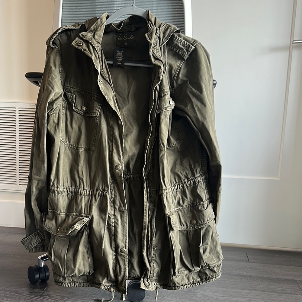 Aritzia Olive Green Hooded Jacket
